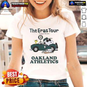 Nice Oakland Athletics The Eras Tour Snoopy Ladies Tee featuring a stylish design for fans and collectors.