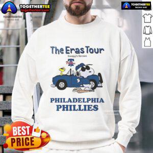 Nice Philadelphia Phillies The Eras Tour Snoopy Sweatshirt featuring playful design and vibrant colors.
