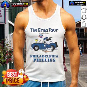 Stylish Nice Philadelphia Phillies The Eras Tour Snoopy tank top featuring vibrant graphics and comfortable fit.