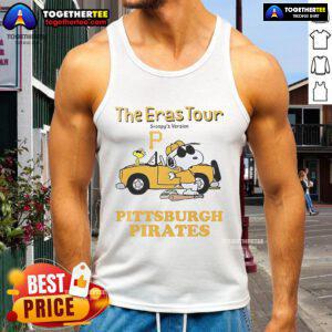 Nice Pittsburgh Pirates The Eras Tour Snoopy tank top featuring vibrant graphics for fans of baseball and pop culture.