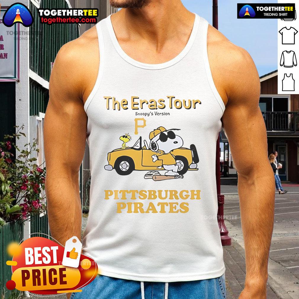 Nice Pittsburgh Pirates The Eras Tour Snoopy tank top featuring vibrant graphics for fans of baseball and pop culture.