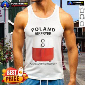 Stylish tank top featuring a unique design of an air fryer and technology motifs, perfect for casual wear in Nice, Poland.
