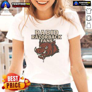 Nice Rabid Razorback Fans Ladies Tee featuring vibrant colors and a stylish design for enthusiastic sports supporters.