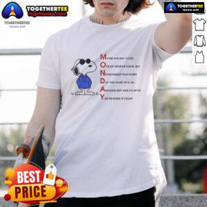 Nice Snoopy Monday t-shirt design featuring Snoopy, perfect for fans looking for a fun and casual outfit.