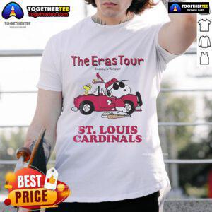 Nice St. Louis Cardinals The Eras Tour Snoopy T-Shirt featuring a colorful design celebrating baseball and nostalgia.