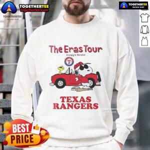 Cozy Nice Texas Rangers The Eras Tour Snoopy sweatshirt featuring vibrant graphics and a stylish design for fans.