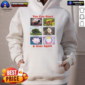 Comfortable 'Nice You Can Start Again' hoodie in a stylish design, perfect for casual wear and a fresh start.