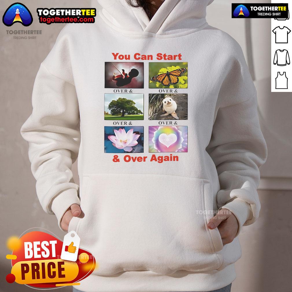 Comfortable 'Nice You Can Start Again' hoodie in a stylish design, perfect for casual wear and a fresh start.