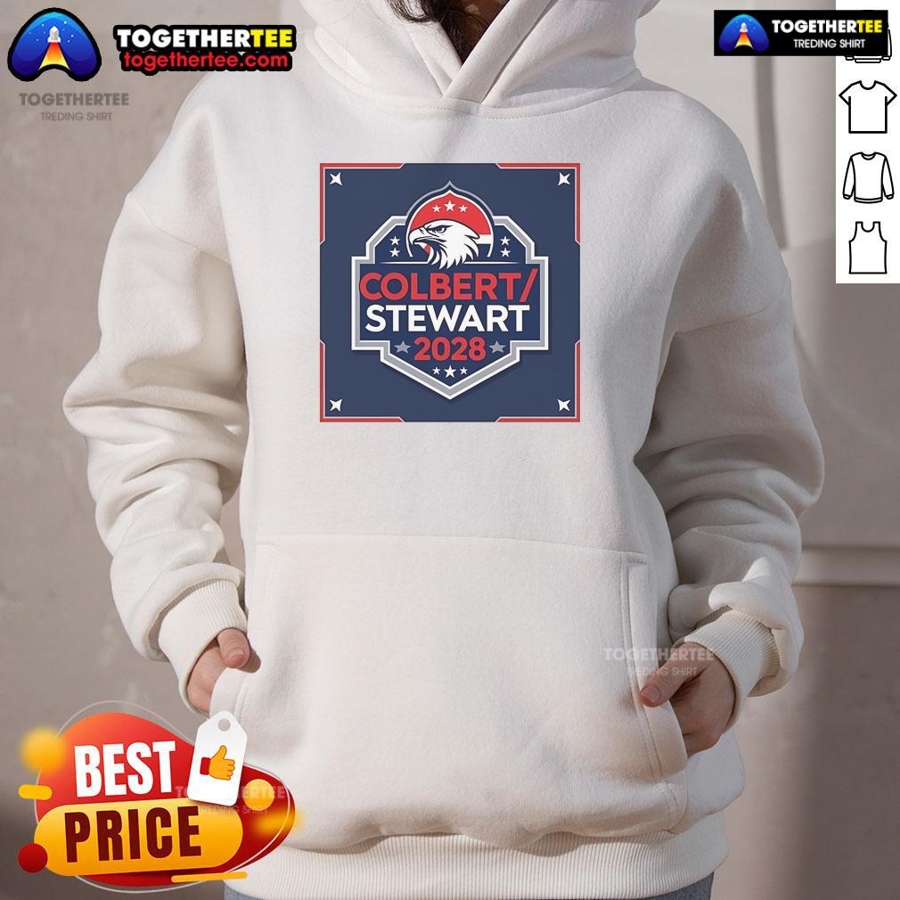 Official Colbert Stewart 2028 Hoodie featuring a bold design and vibrant colors for campaign supporters.