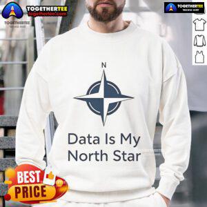 Cozy Official Data Is My North Star Sweatshirt in navy blue, perfect for data enthusiasts and casual wear.