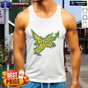 Official Jet Set logo tank top featuring a stylish design, perfect for casual wear and travel enthusiasts.
