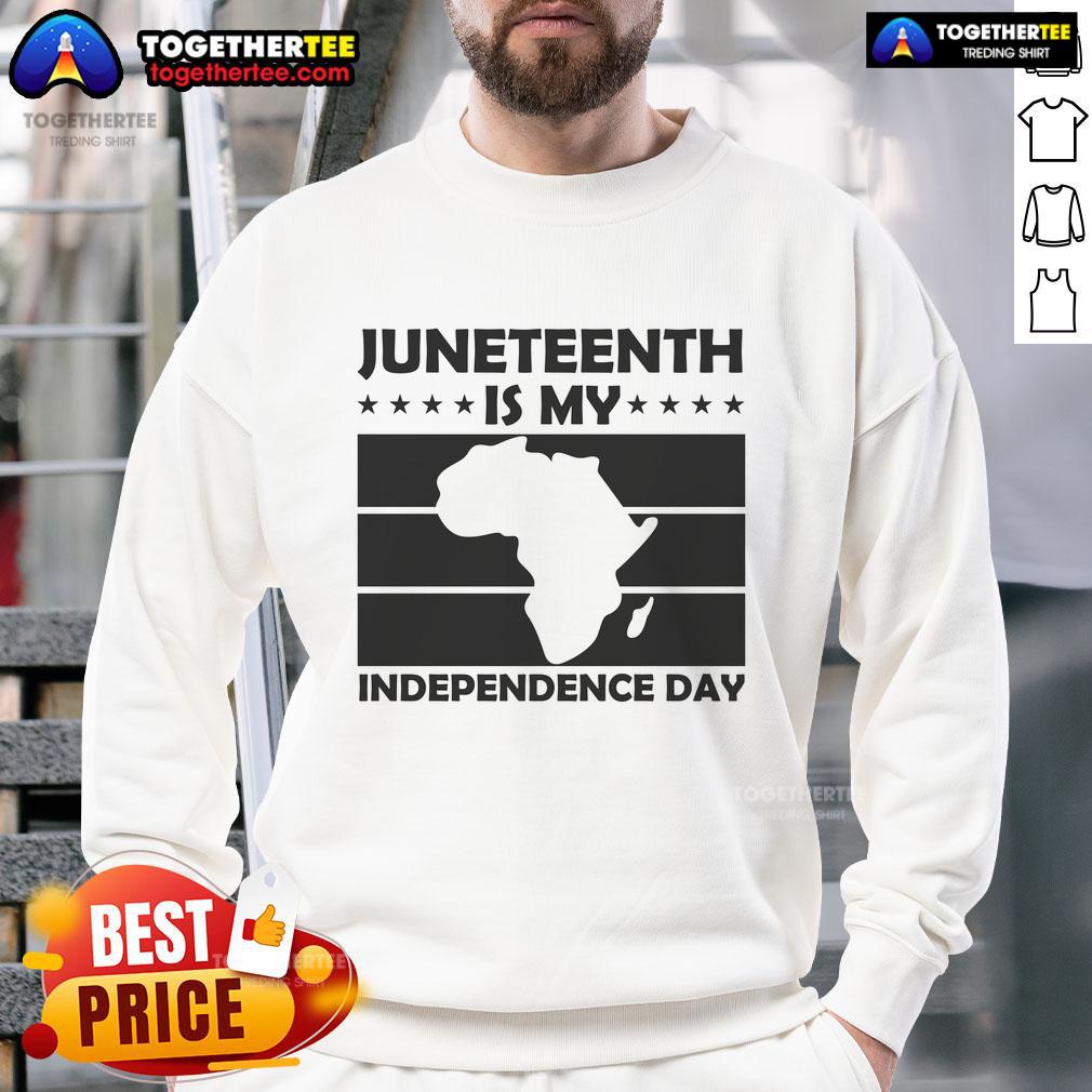 Alt Text: Official Juneteenth Is My Independence Day Sweatshirt in bold colors, celebrating freedom and heritage.