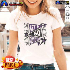 Official Let's Go Coyotes ladies tee featuring a stylish design, perfect for fans supporting the Coyotes.