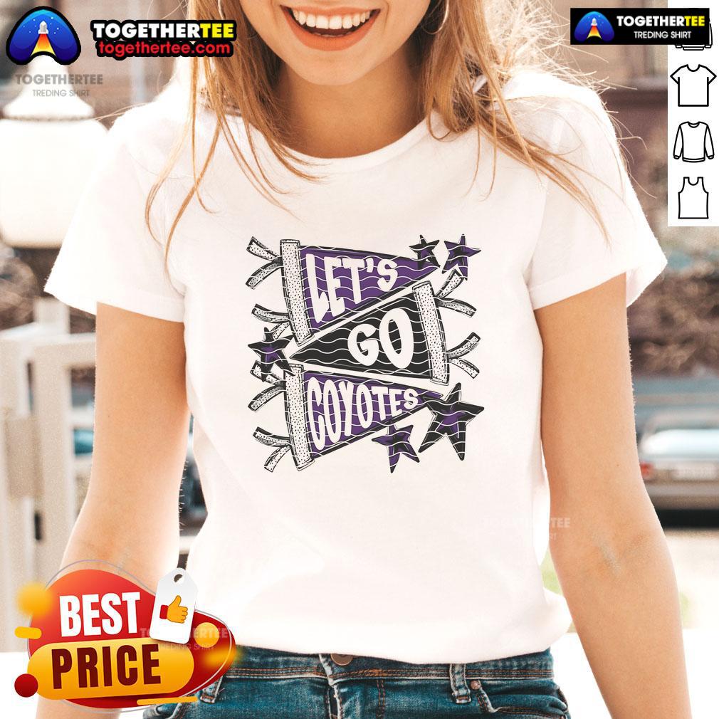 Official Let's Go Coyotes ladies tee featuring a stylish design, perfect for fans supporting the Coyotes.