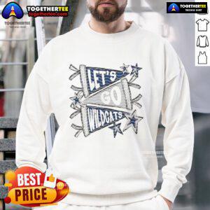 Official Lets Go Wildcat Sweatshirt in navy blue, featuring a bold 'Wildcat' graphic design for school spirit.