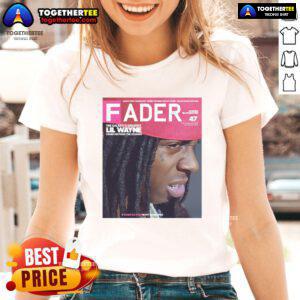 Alt Text: Lil Wayne Fader Galaxy S tee featuring cosmic design for ladies, blending style and music culture in one shirt.