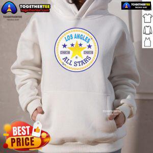Alt Text: Official Los Angeles West Coast All Stars logo hoodie featuring vibrant graphics and a stylish design for fans.