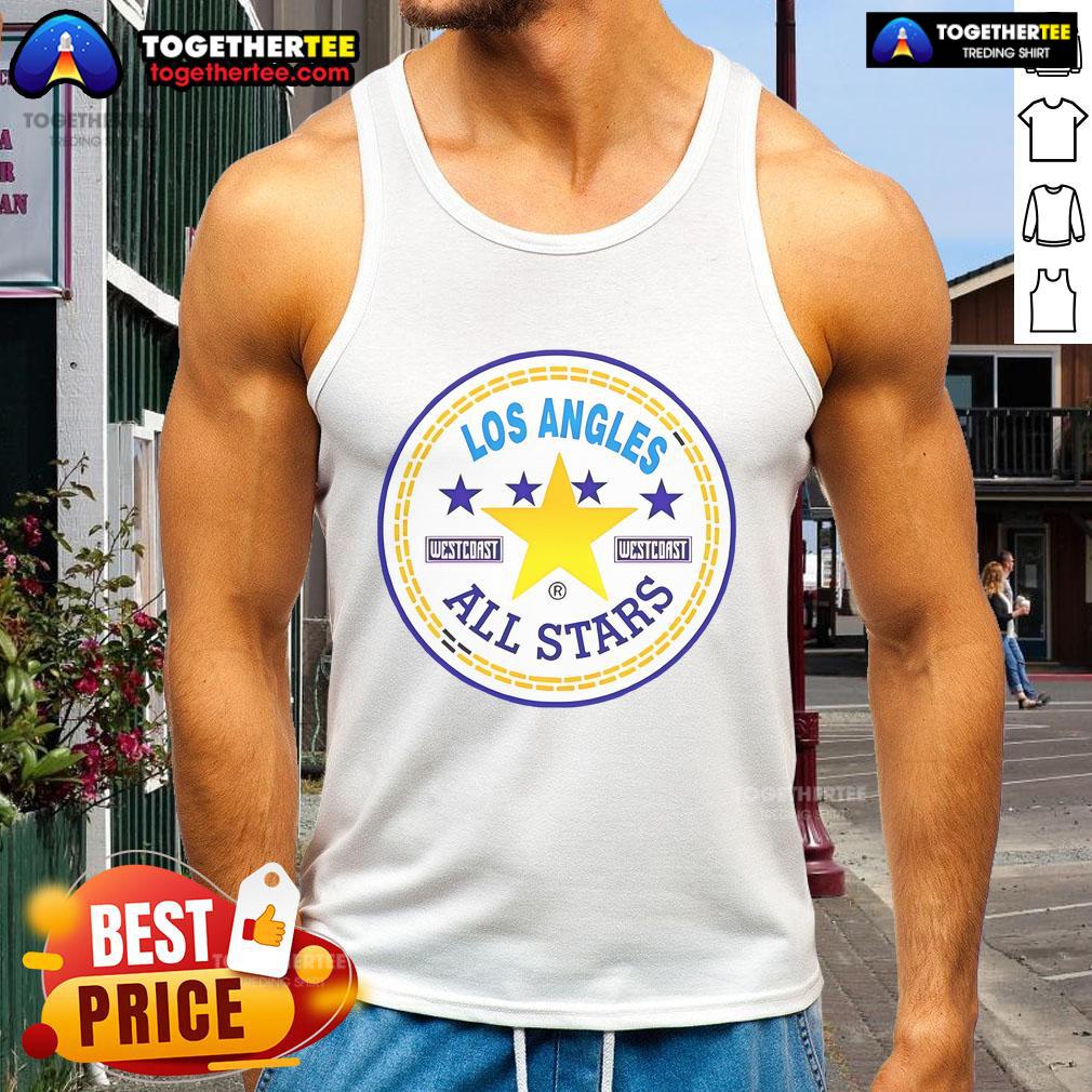 Official Los Angeles West Coast All Stars logo tank top in vibrant colors, perfect for fans and summer wear.