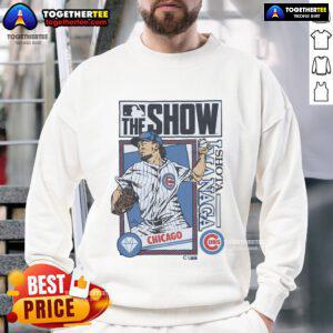 Official MLB The Show Cubs Shota Imanaga sweatshirt featuring team logo and vibrant design, perfect for fans.