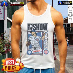Official MLB The Show Cubs Shota Imanaga tank top featuring vibrant team colors and player graphics, perfect for fans.