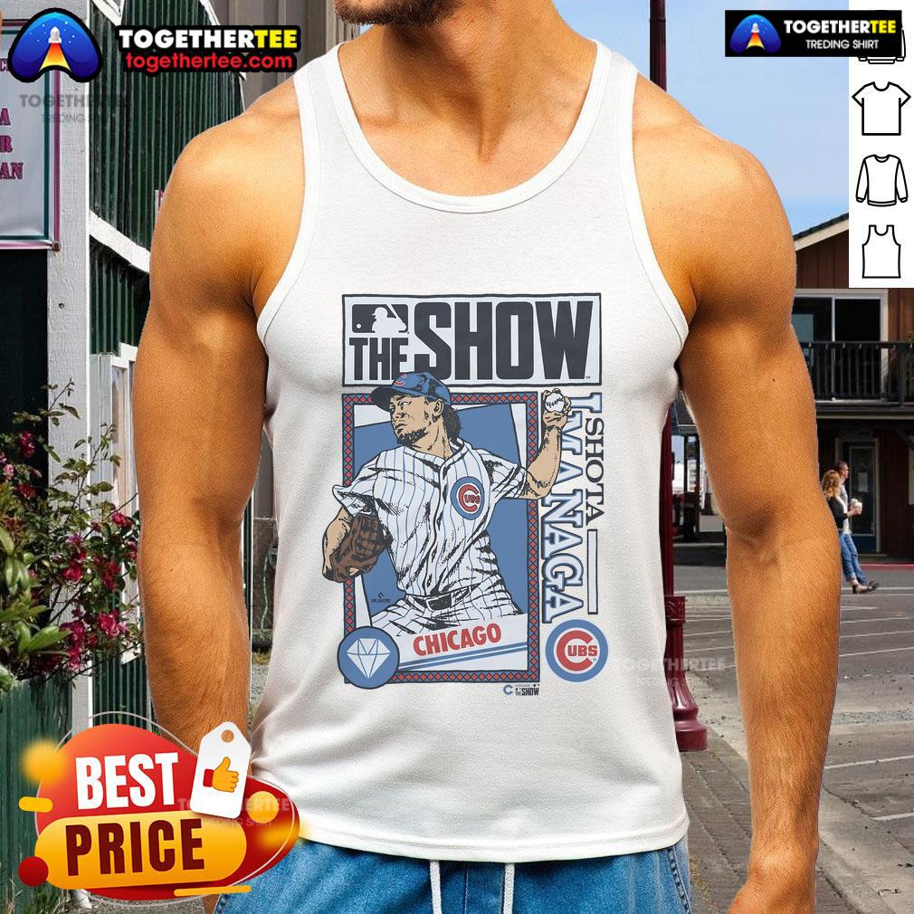 Official MLB The Show Cubs Shota Imanaga tank top featuring vibrant team colors and player graphics, perfect for fans.