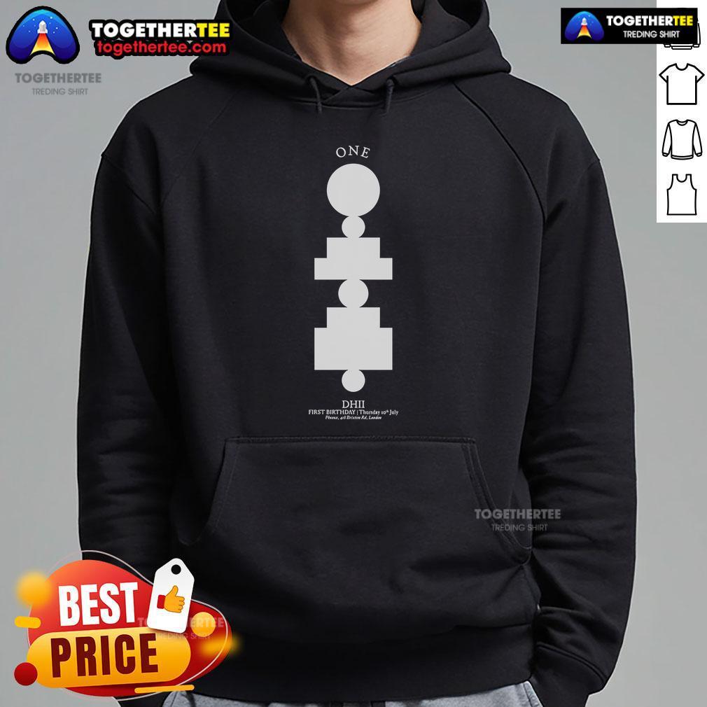 Official One DH2 1st Birthday Hoodie featuring colorful design and festive elements for a special celebration.