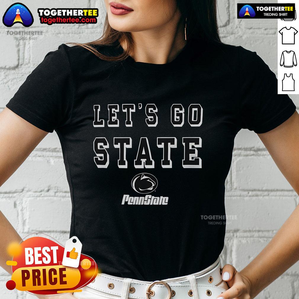 Official Penn State Nittany Lions Let's Go State ladies tee featuring a vibrant logo and comfortable fit for fans.