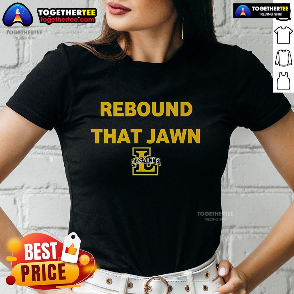 Official Rebound That Jawn LA Salle Men's Basketball ladies tee featuring a stylish design for fans and supporters.