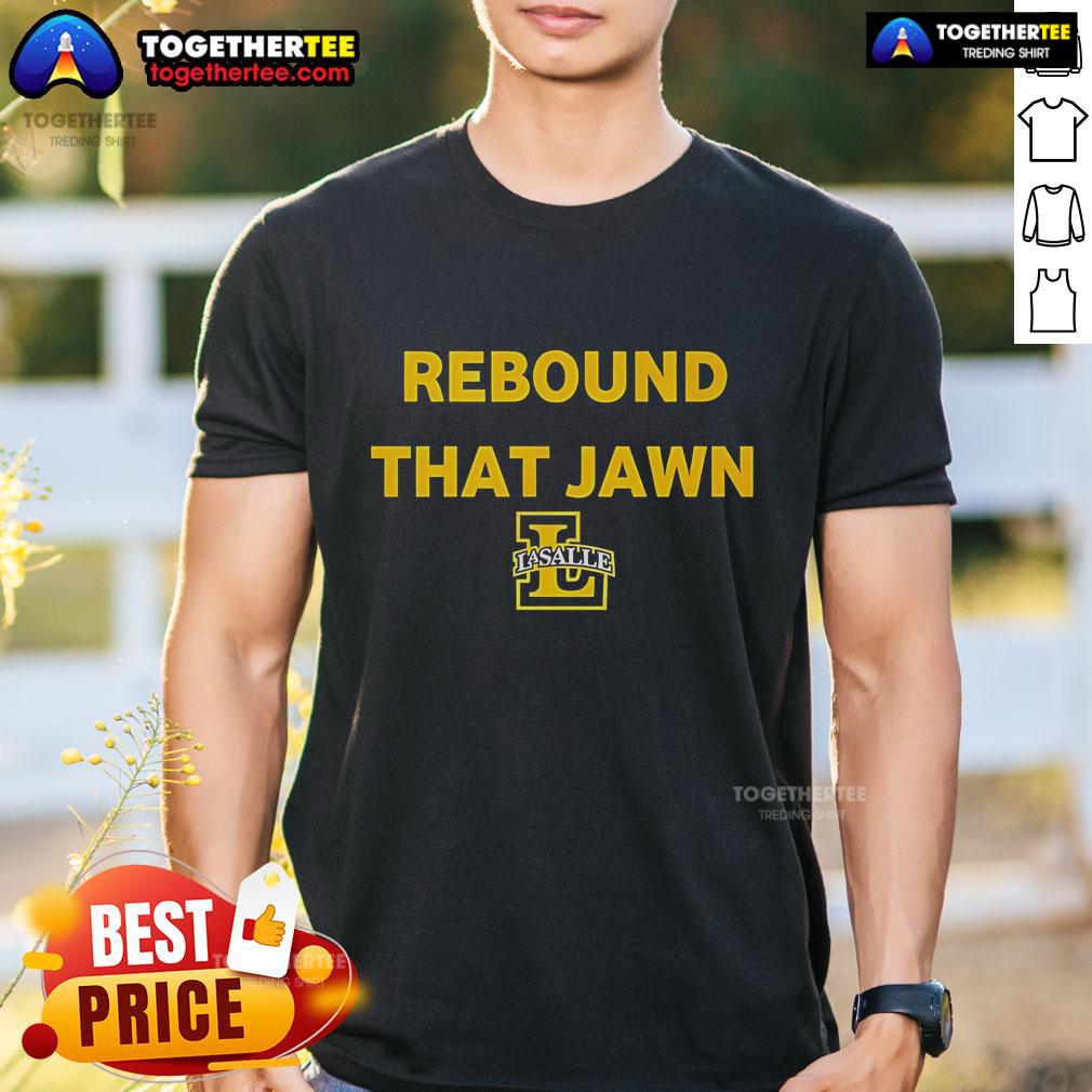 Official Rebound That Jawn La Salle Men's Basketball T-Shirt featuring team colors and logo for fans and players.