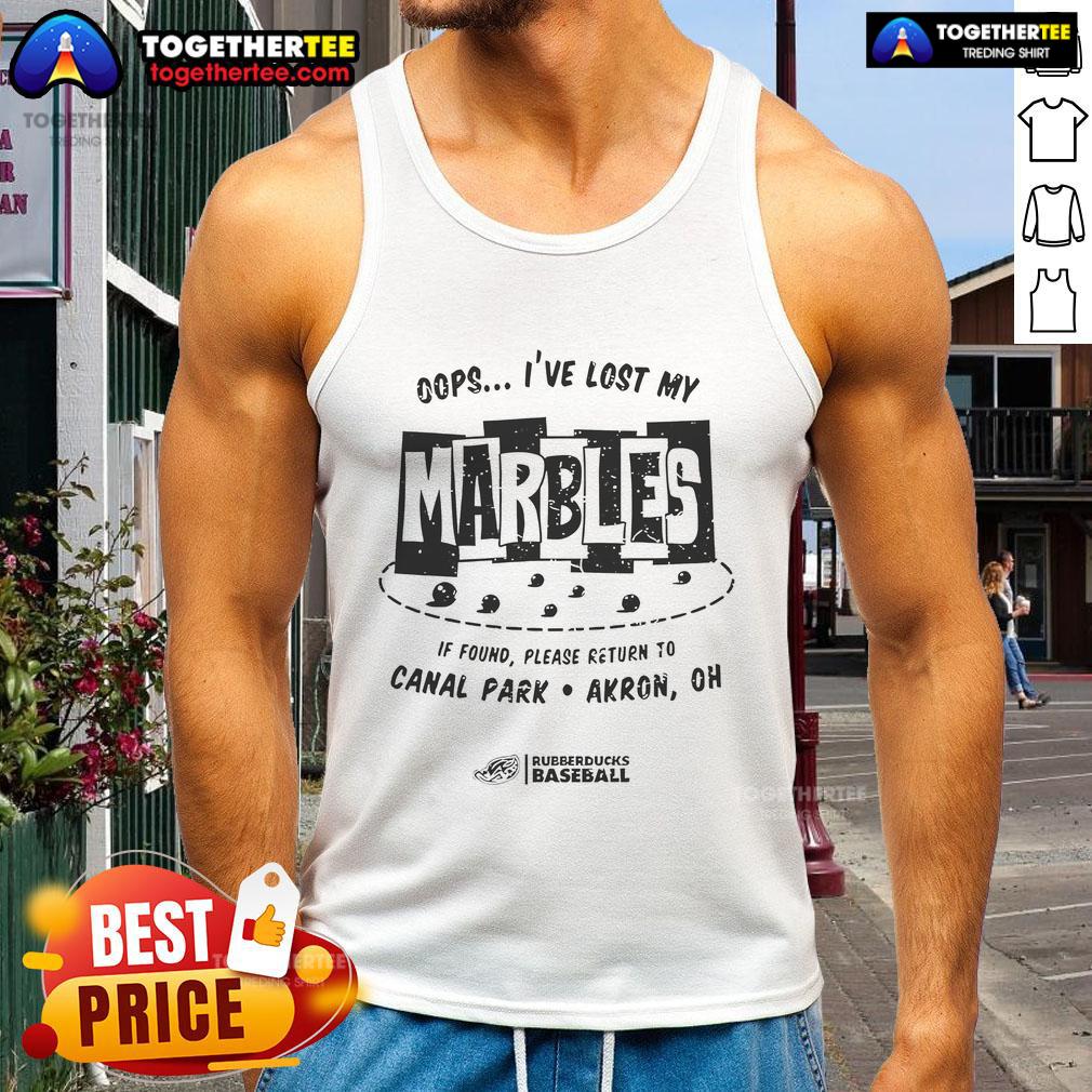 Official Rubberducks Baseball 'Oops I've Lost My Marbles' tank top featuring a fun design for baseball fans.