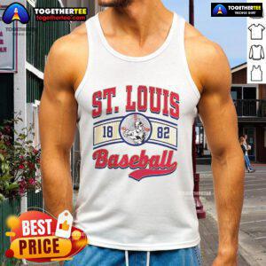 Vintage tank top featuring the official St. Louis baseball logo, perfect for fans and collectors.