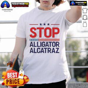 Official Stop Alligator Alcatraz Protest T-Shirt featuring bold graphics for wildlife conservation supporters.