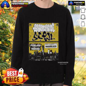 Alt Text: Official Sunami Scowl Queens New York November 7, 2025 sweatshirt poster featuring vibrant graphics and event details.