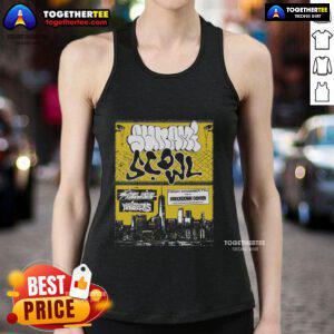 Official Sunami Scowl Queens New York November 7, 2025 poster on a tank top showcasing vibrant design and event details.