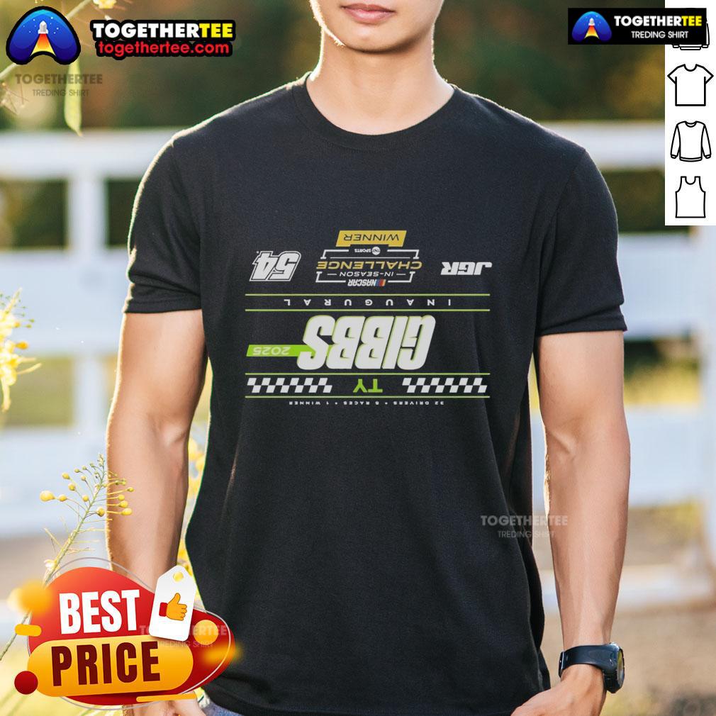 Alt Text: Official Ty Gibbs Checkered 2025 NASCAR Cup Series In-Season Challenge Winner T-Shirt featuring vibrant graphics.