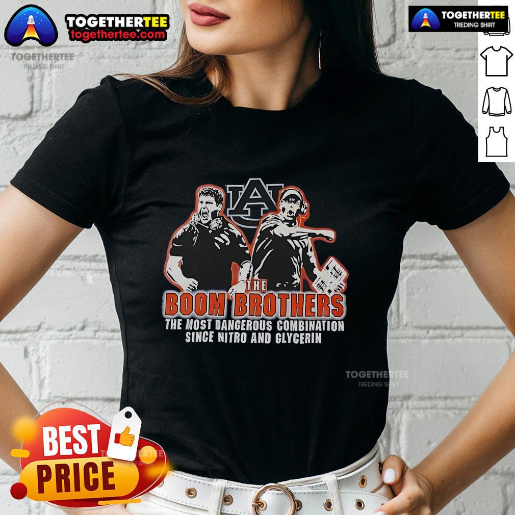 Official The Boom Brothers Ladies Tee featuring 'The Most Dangerous Combination Since Nitro And Glycerin' design.