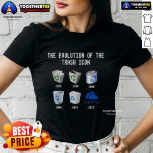 Official The Evolution Of The Trash Icon Ladies Tee featuring a trendy design for eco-conscious fashion lovers.