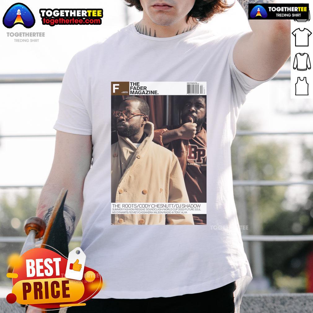 Official The Roots Cody Chesnutt DJ Shadow Fader T-Shirt featuring vibrant graphics and a stylish design for music fans.