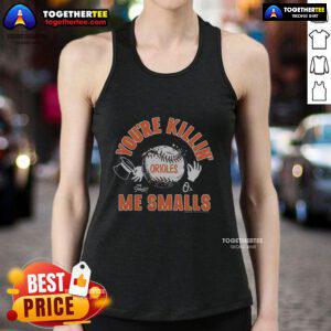Official The Sandlot x Baltimore Orioles You're Killin' Me Smalls tank top featuring classic movie design and team colors.