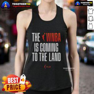 Official WNBA To The Land tank top featuring bold graphics, perfect for fans and stylish sportswear enthusiasts.