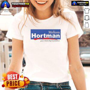 Tim and Gwen Walz wearing Melissa Hortman ladies tee at an official event, showcasing stylish and casual fashion.