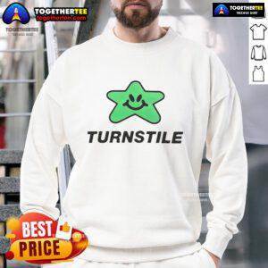 Official Turnstile Seein Stars Sweatshirt featuring bold graphics and a comfortable fit, perfect for fans and casual wear.