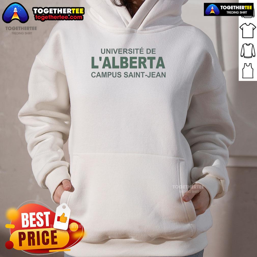 Official Universit de l'Alberta Campus Saint-Jean hoodie featuring logo and stylish design for students and alumni.