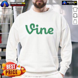 Official Vine Logo Sweatshirt featuring a bold green logo on a stylish black background, perfect for casual wear.