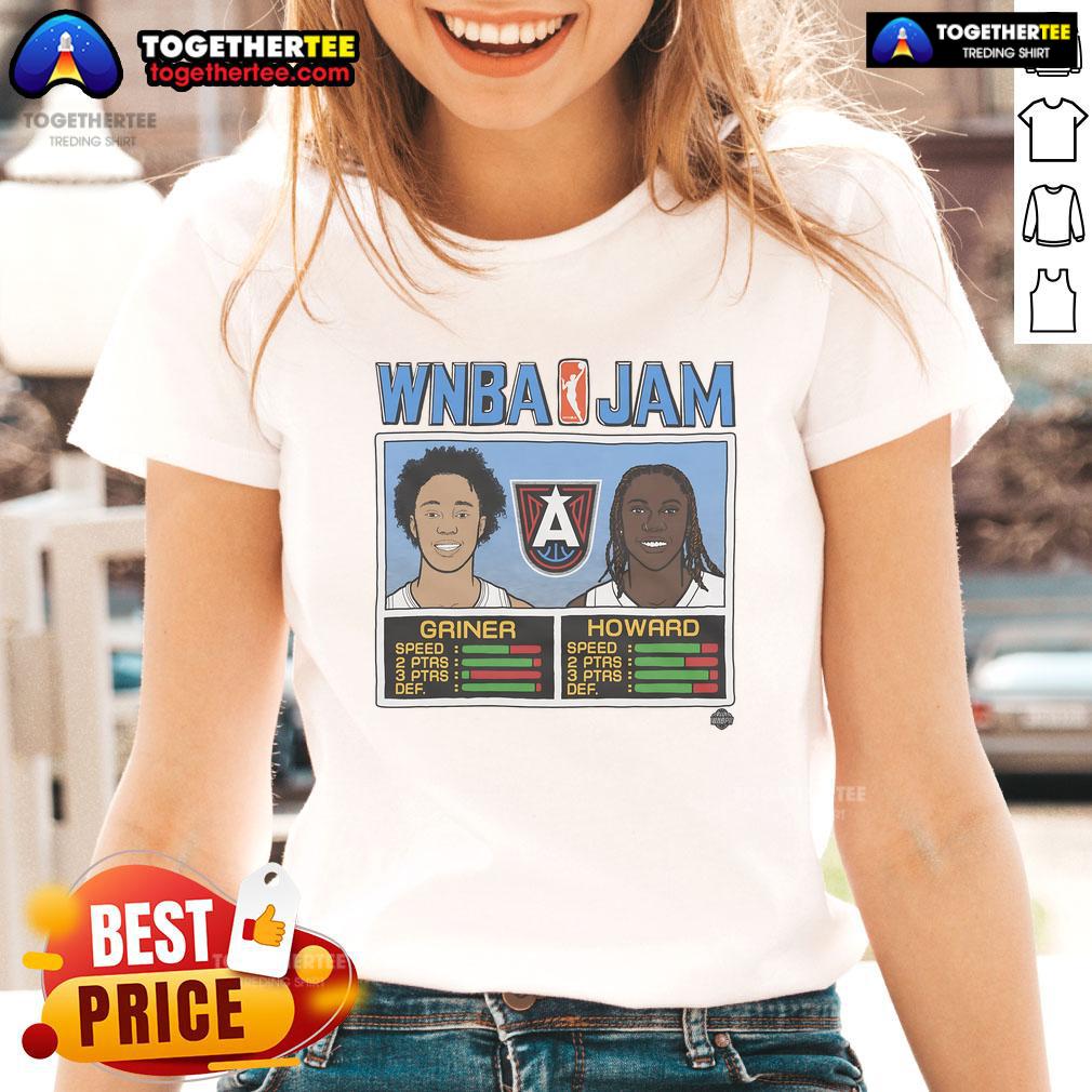 Official WNBA Jam Dream Griner and Howard ladies tee featuring vibrant graphics and a stylish design for basketball fans.