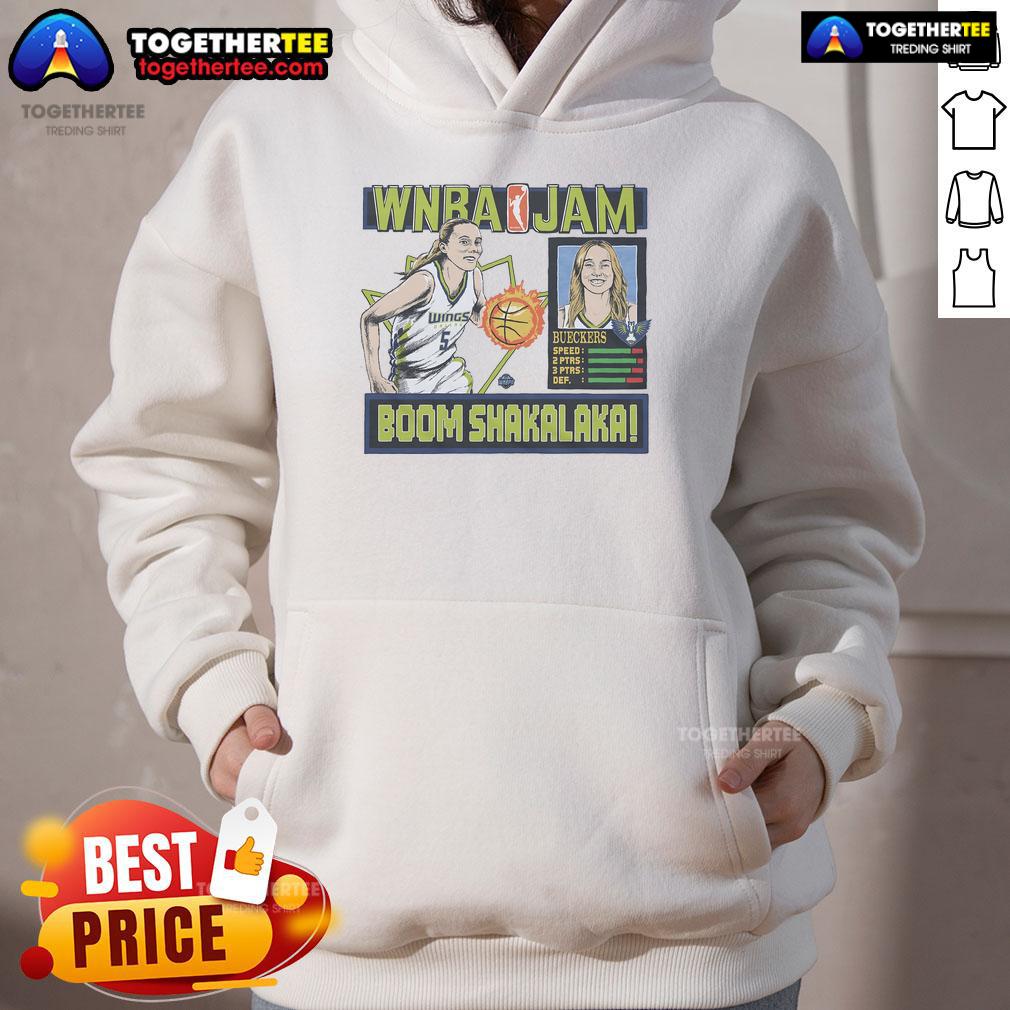 Alt Text: Official WNBA Jam Wings hoodie featuring Paige Bueckers, perfect for fans and players of women's basketball.