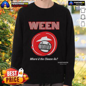 Official Ween Pizza Hut Where'd The Cheese Go sweatshirt featuring a vibrant design and cozy fit for fans.