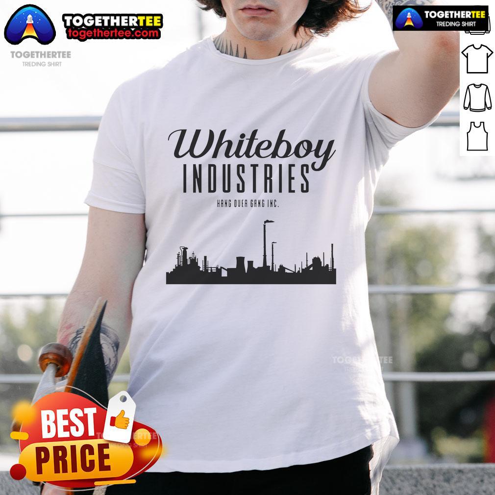 Alt Text: Official Whiteboy Industries T-Shirt featuring a bold logo on a stylish black fabric, perfect for casual wear.