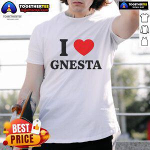 Official Will Ferrell I Love Gnesta T-Shirt featuring a vibrant design and bold lettering for fans of the comedian.