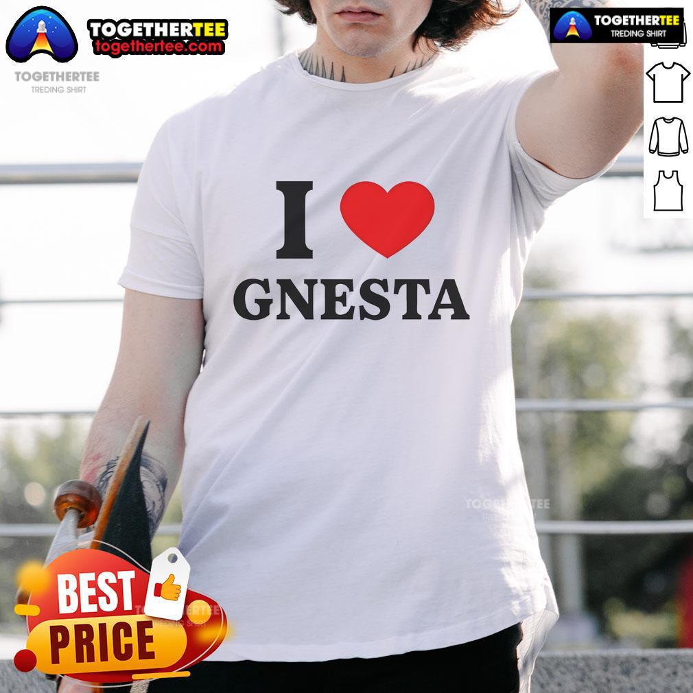 Official Will Ferrell I Love Gnesta T-Shirt featuring a vibrant design and bold lettering for fans of the comedian.